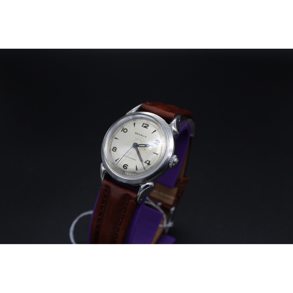 Vintage Benrus Stainless Steel Manual Wind Watch 1950s Mid Century